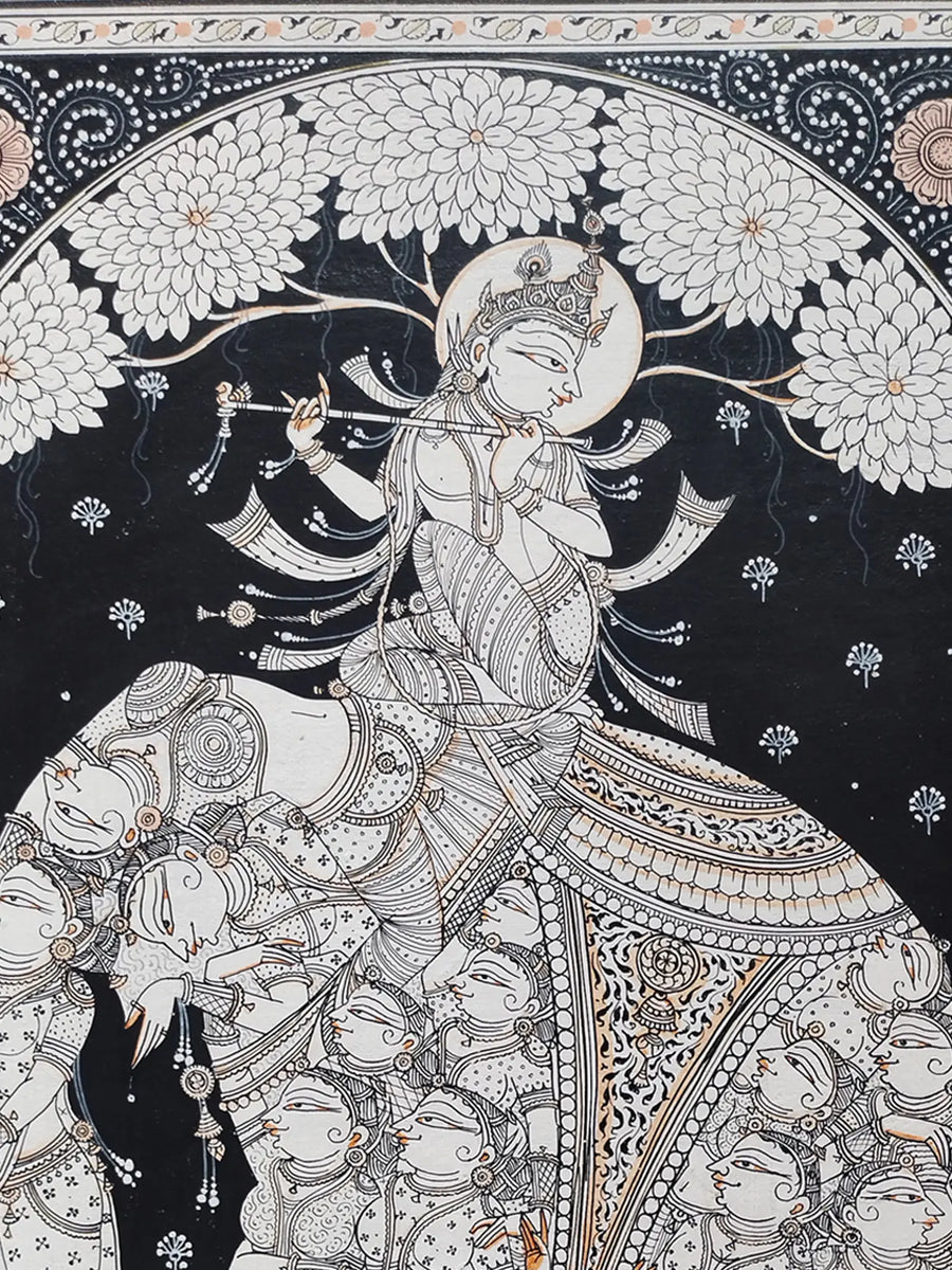 Lord Krishna on Nari Kunjara Painting