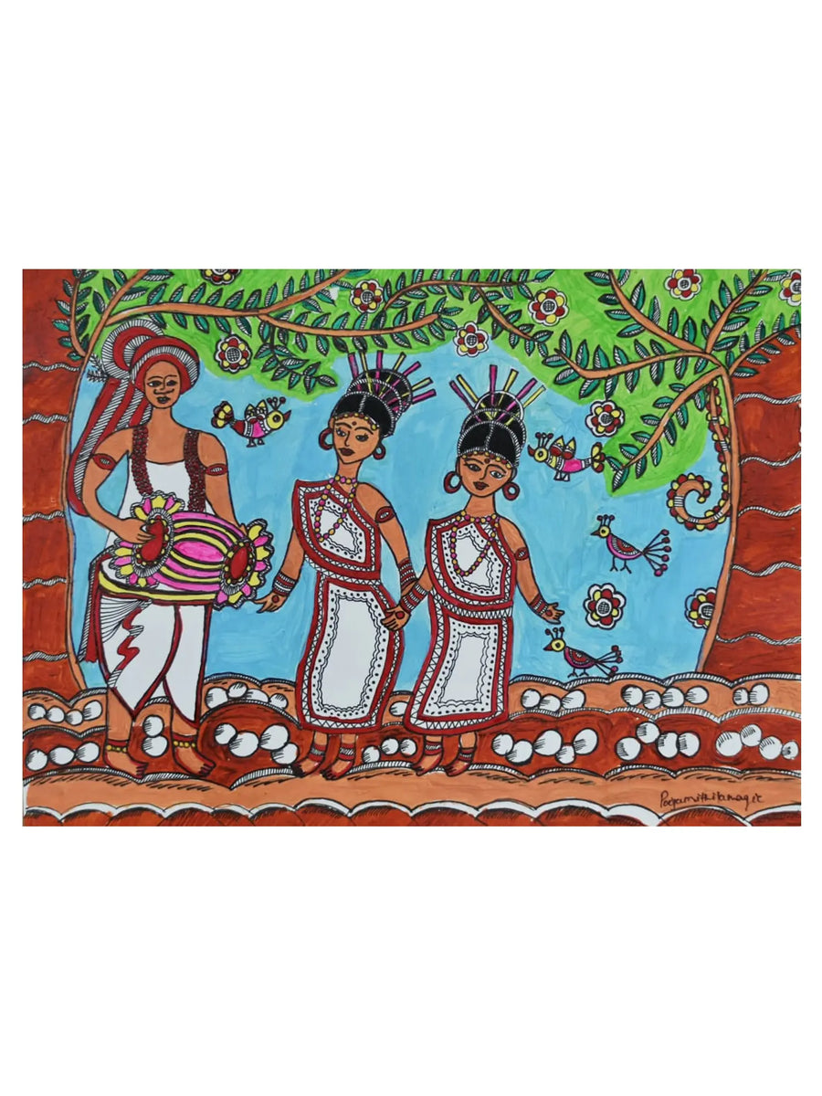 Sarhul Festival Madhubani Painting on Paper