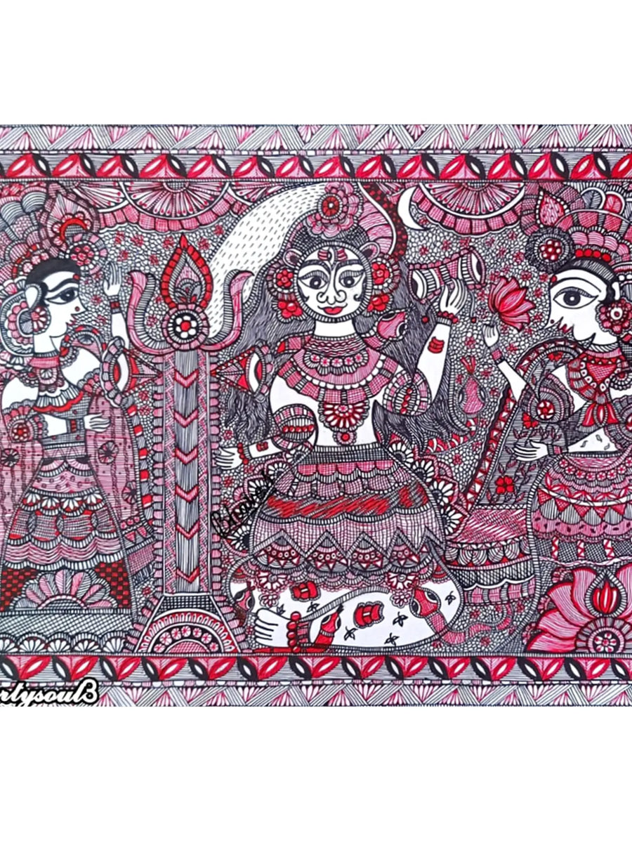 Lord Shiva with Devotees Painting on Paper
