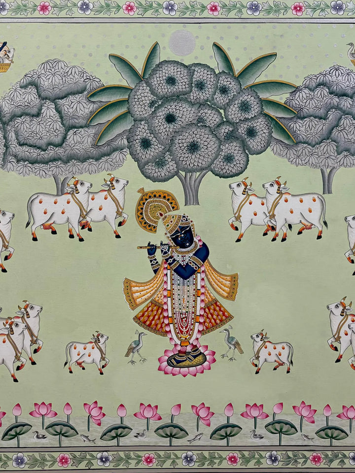 Shrinathji Darshan Pichwai Painting on Cloth · view 2