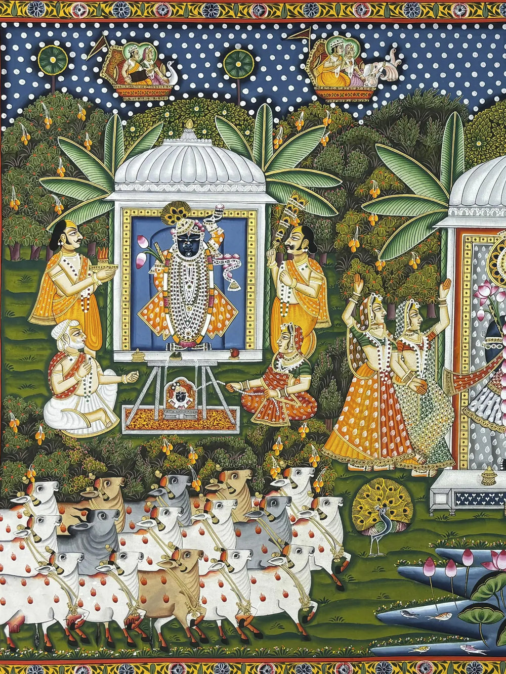 Pichwai Painting Of Shrinathji | Natural Color On Cloth | By Dheeraj Munot