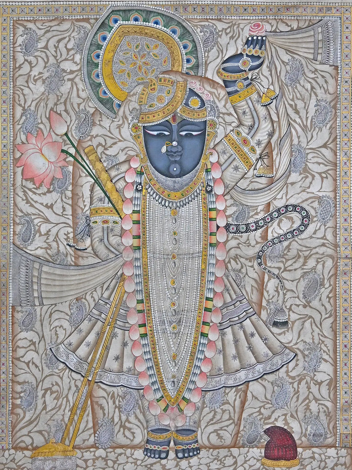 Shrinathji Swaroop Pichwai Painting on Cotton · view 2