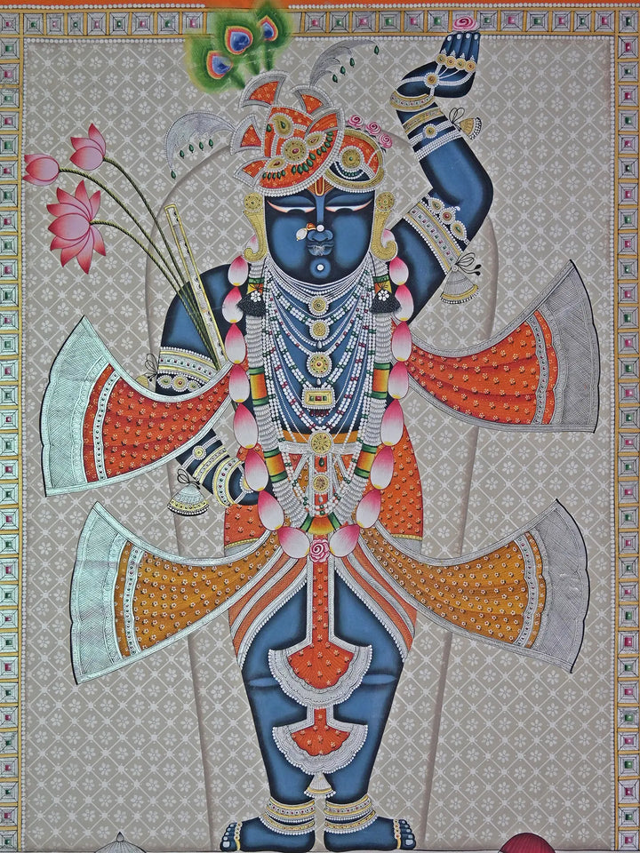 The Divine Shrinathji Pichwai Painting on Cotton · view 2