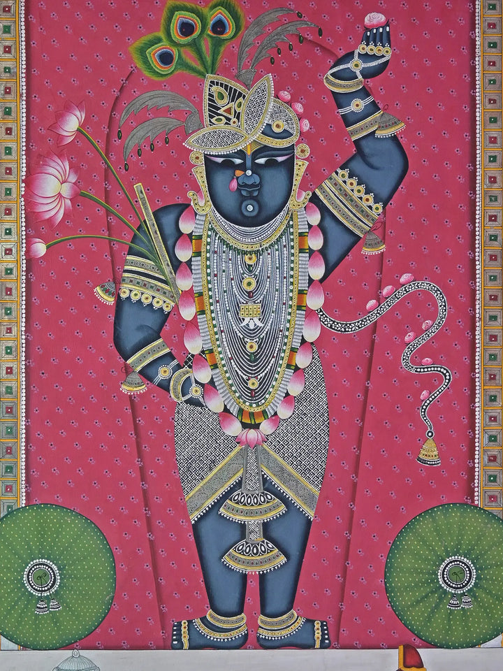 Vishnu Roopam Shrinathji Pichwai Painting on Cotton · view 2