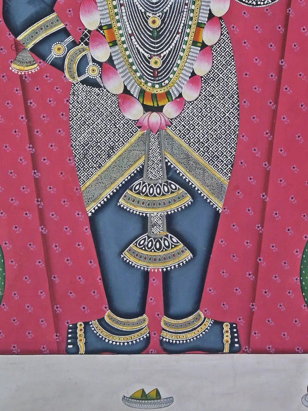 Vishnu Roopam Shrinathji | Pichwai Painting | Stone Color On Cotton Cloth | By Narendra Kumar