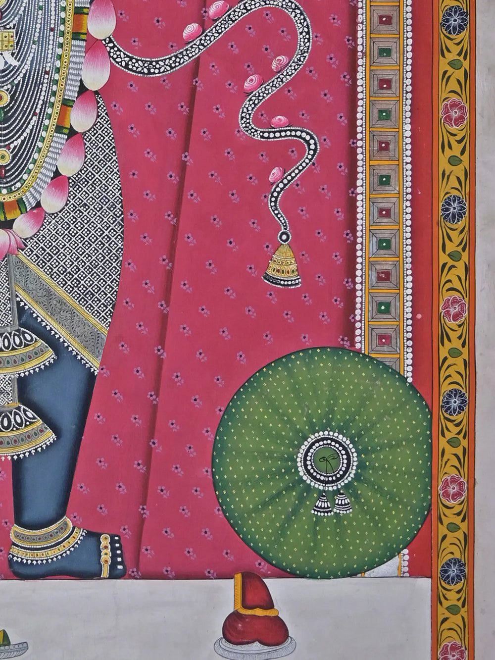 Vishnu Roopam Shrinathji | Pichwai Painting | Stone Color On Cotton Cloth | By Narendra Kumar
