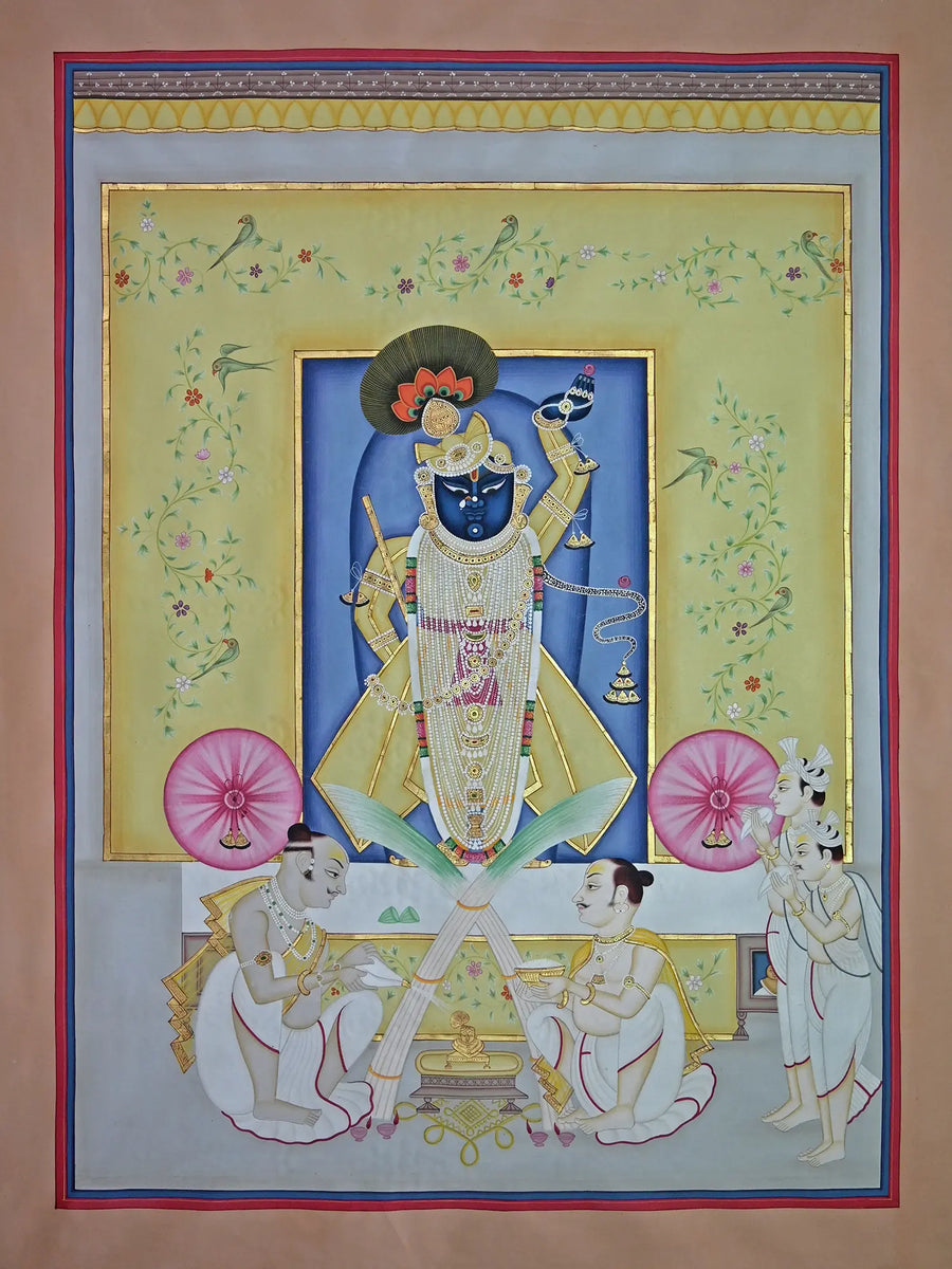 Jalabhishekam of Shrinathji Pichwai Painting on Cotton