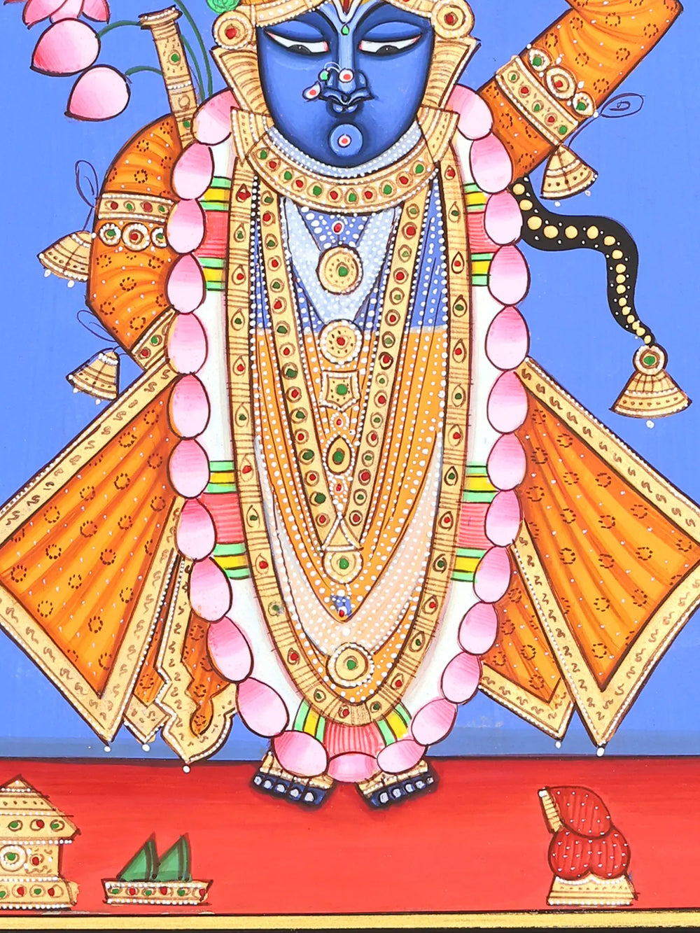 Shrinathji With Beautiful Crown | Pichwai Painting | Watercolor On Paper | By Babu Lal Sharma