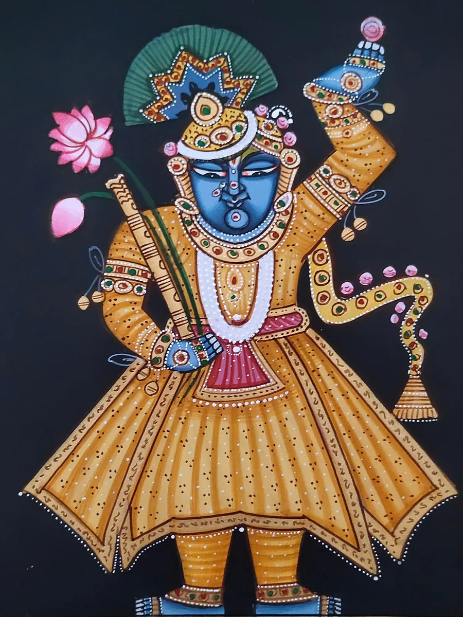 Shrinathji with Dress Up Pichwai Painting on Paper