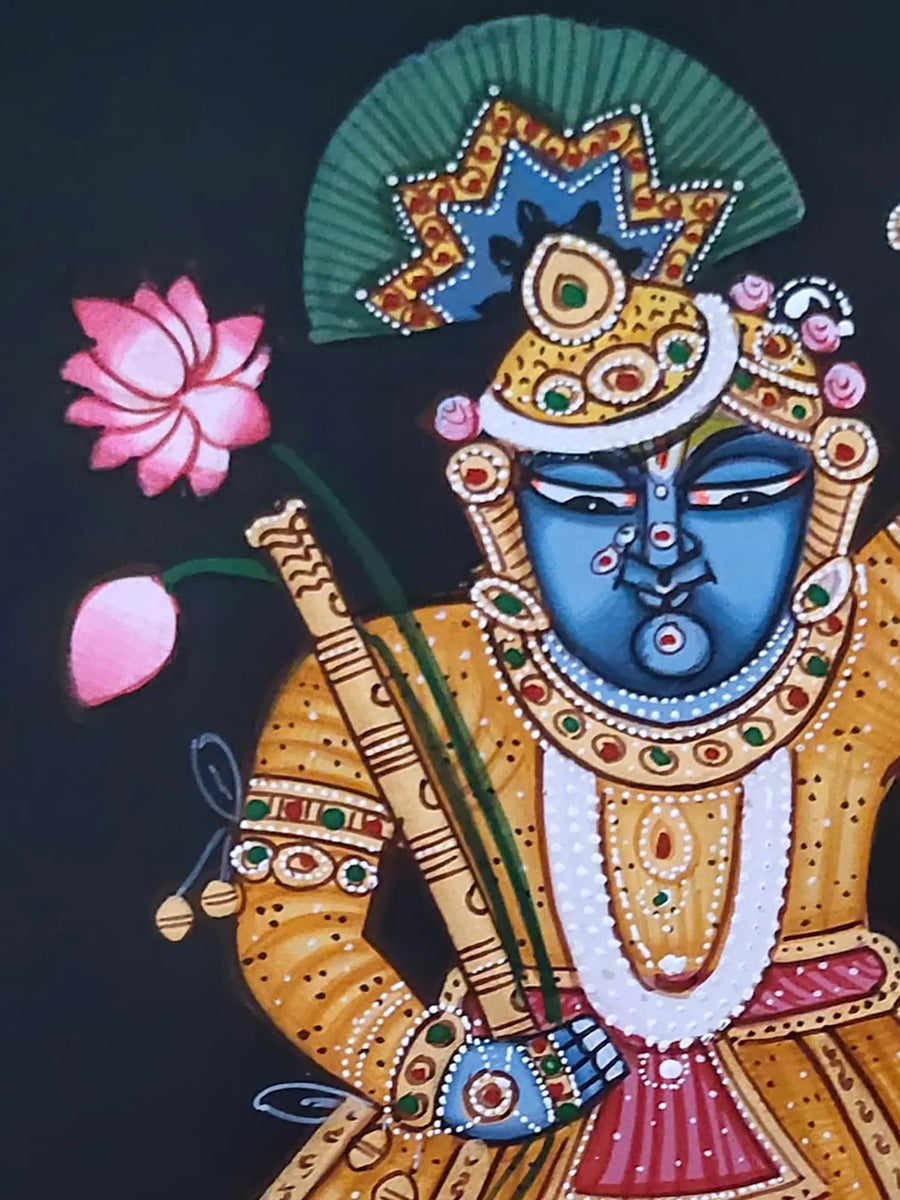 Shrinathji with Dress Up Pichwai Painting on Paper