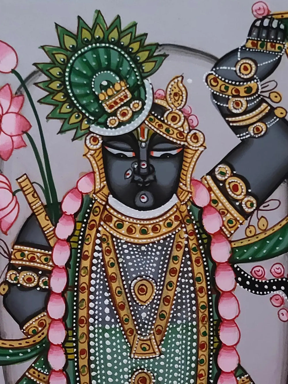 Pichawai Painting Of Shrinathji | Pichwai Painting | Watercolor On Paper | By Babu Lal Sharma