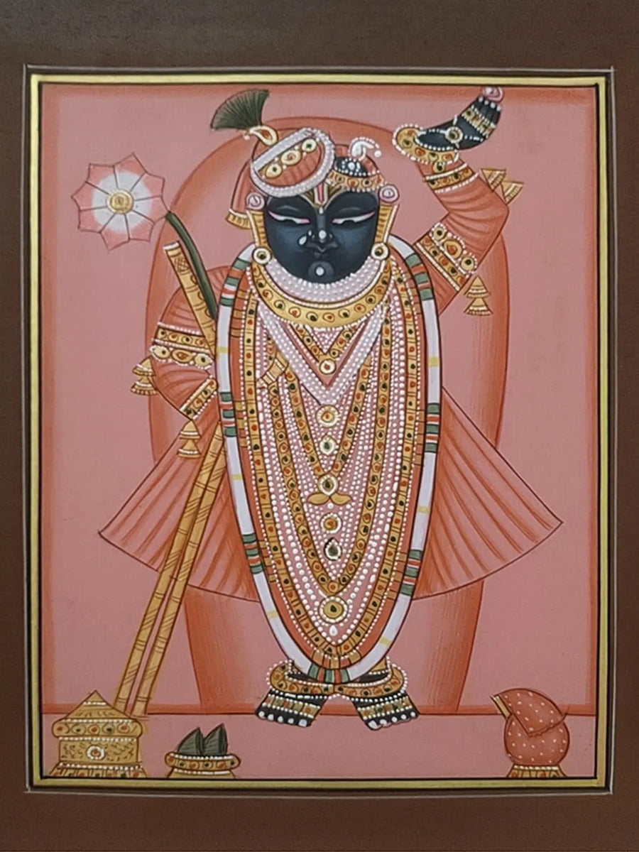 Shrinathji with Divine Darshan Pichwai Painting on Paper