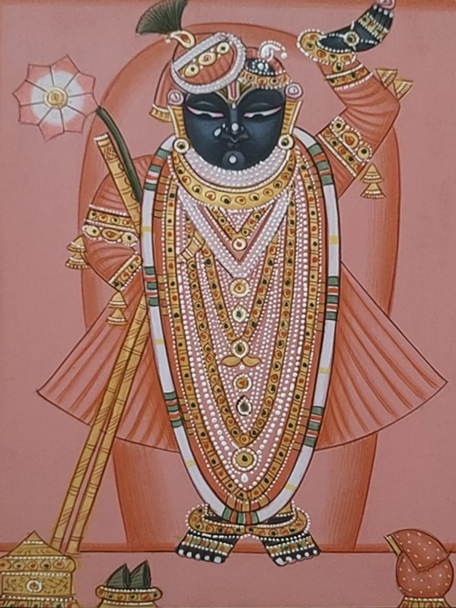 Shrinathji with Divine Darshan Pichwai Painting on Paper
