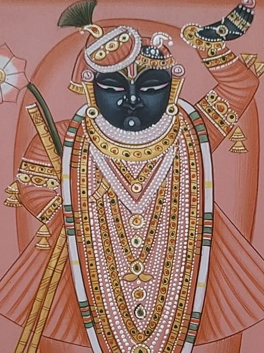 Shrinathji with Divine Darshan Pichwai Painting on Paper