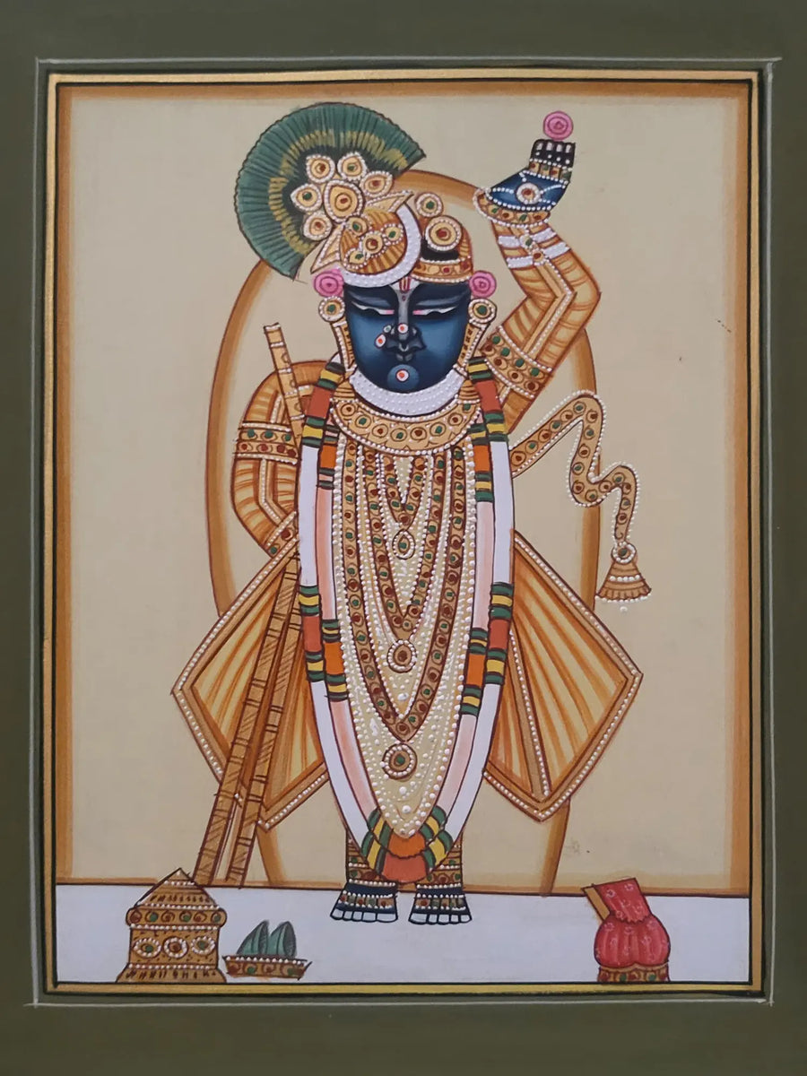 The Tranquil Shrinathji Pichwai Painting on Paper