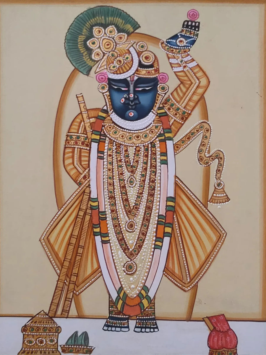 The Tranquil Shrinathji Pichwai Painting on Paper