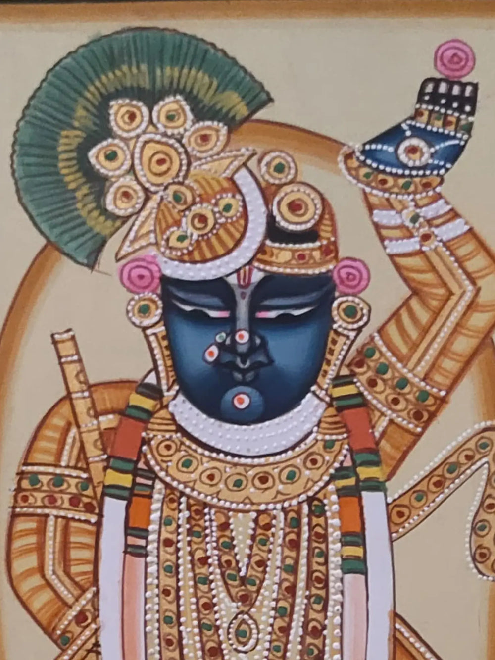 The Tranquil Shrinathji | Pichwai Painting | Watercolor On Paper | By Babu Lal Sharma