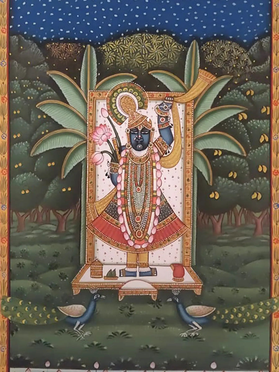 Shrinathji Divine Darshan Pichwai Painting on Paper