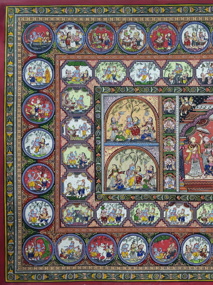 Lord Krishna'S Life Pattachitra Painting on Canvas · view 2