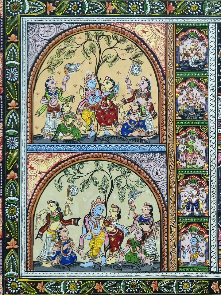 Lord Krishna'S Life Pattachitra Painting on Canvas · view 4