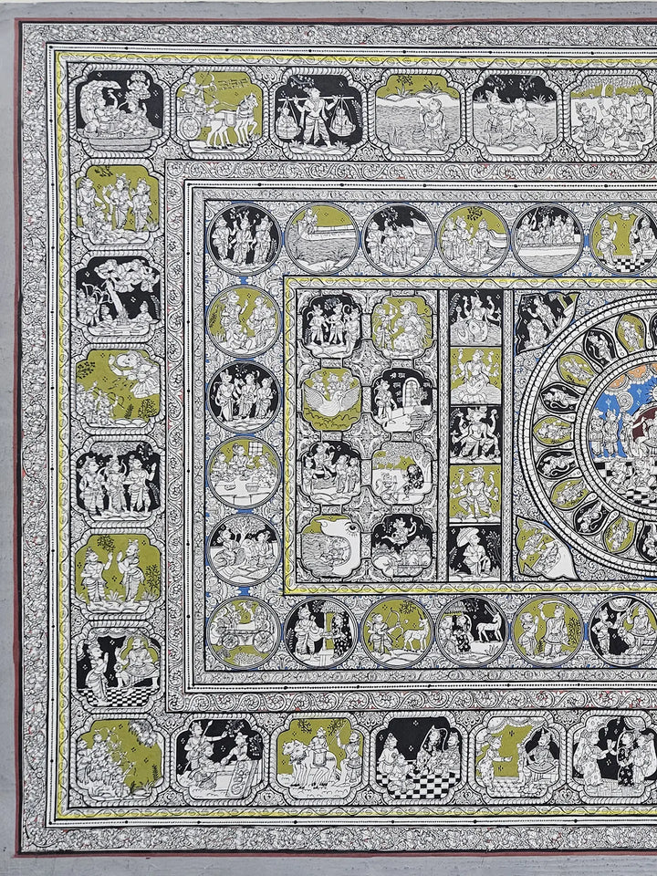 Ramayan Story Pattachitra Painting on Canvas · view 2