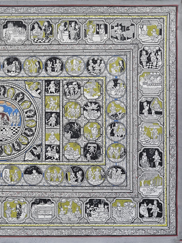 Ramayan Story Pattachitra Painting on Canvas · view 3