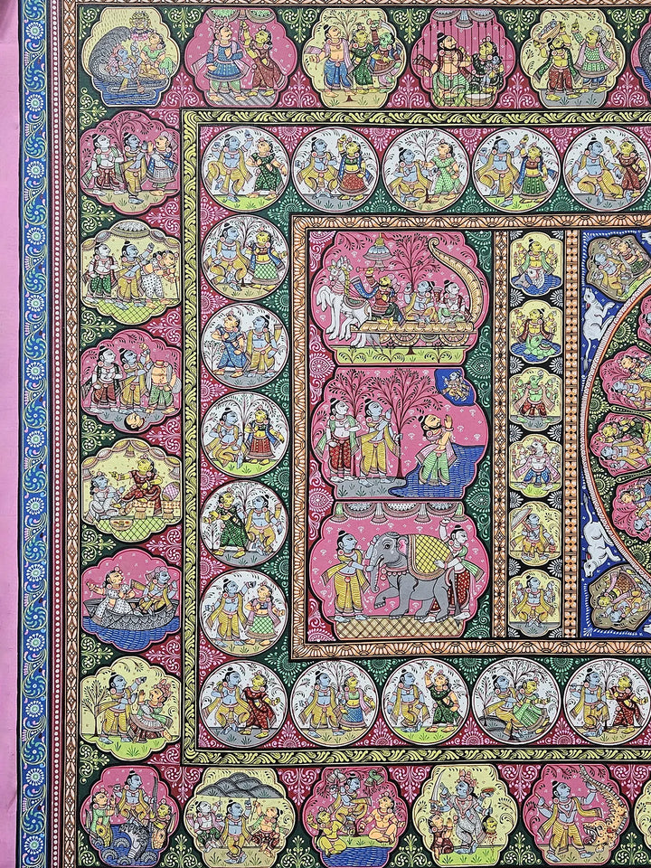 Krishna Leela Pattachitra Painting on Canvas · view 3