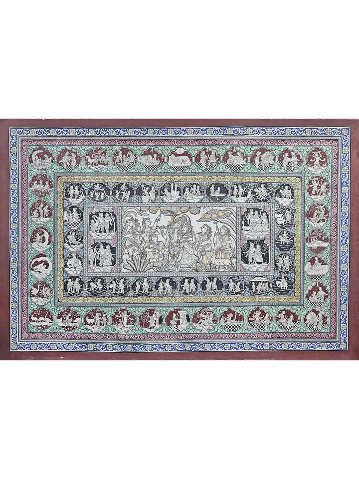 Krishna Leela Pattachitra Painting on Canvas · view 1
