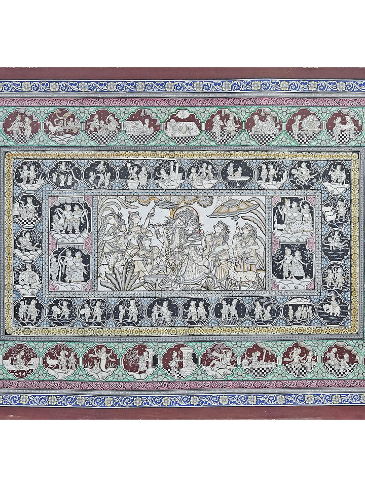 Krishna Leela Pattachitra Painting on Canvas · view 2