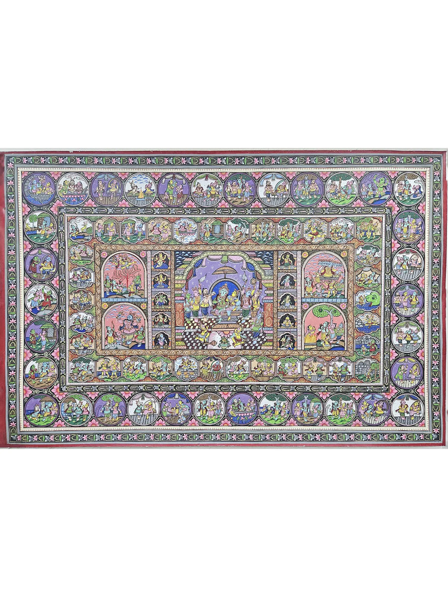 Ramayana (Lord Rama'S Darbar) Pattachitra Painting on Canvas