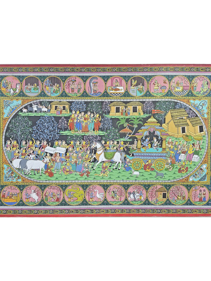 Mathura Vijay Pattachitra Painting on Canvas · view 2
