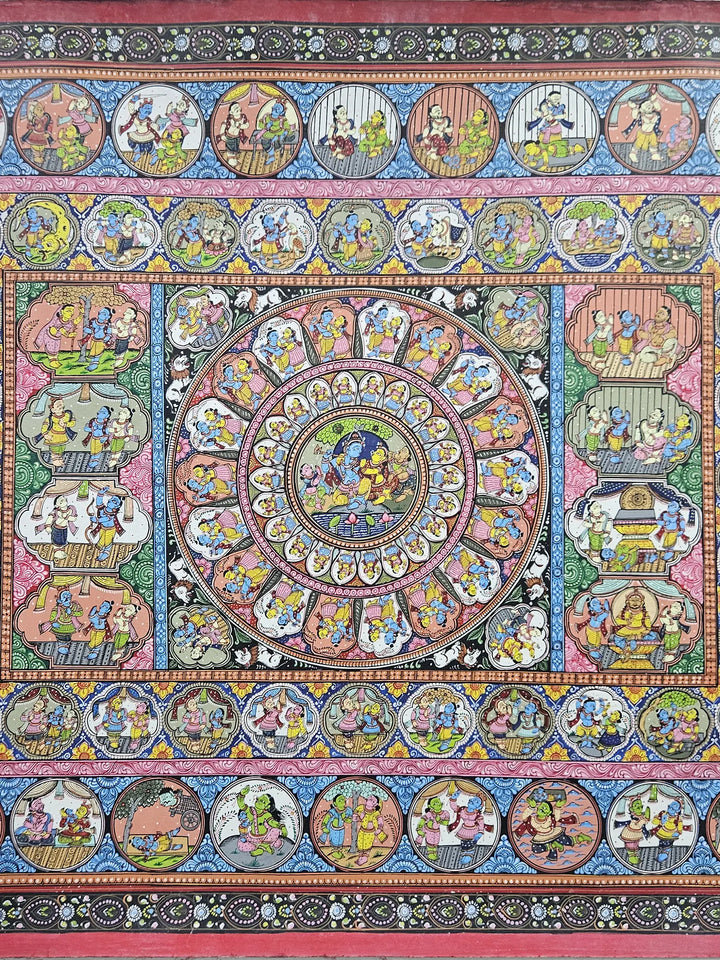 Krishna Mandala Pattachitra Painting on Canvas · view 2