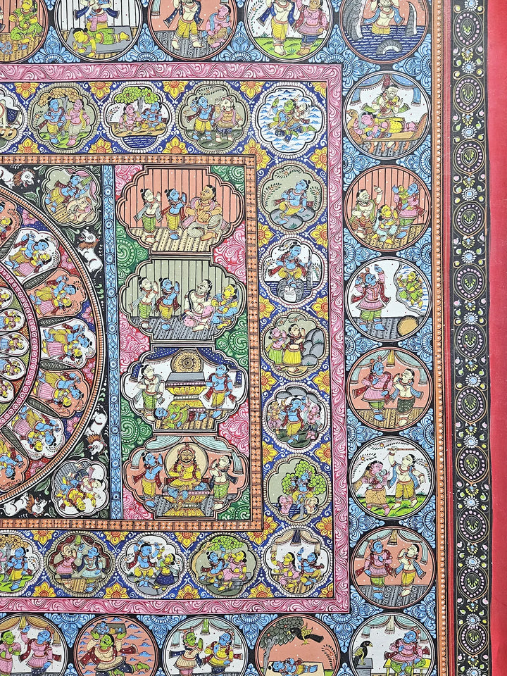 Krishna Mandala Pattachitra Painting on Canvas · view 4