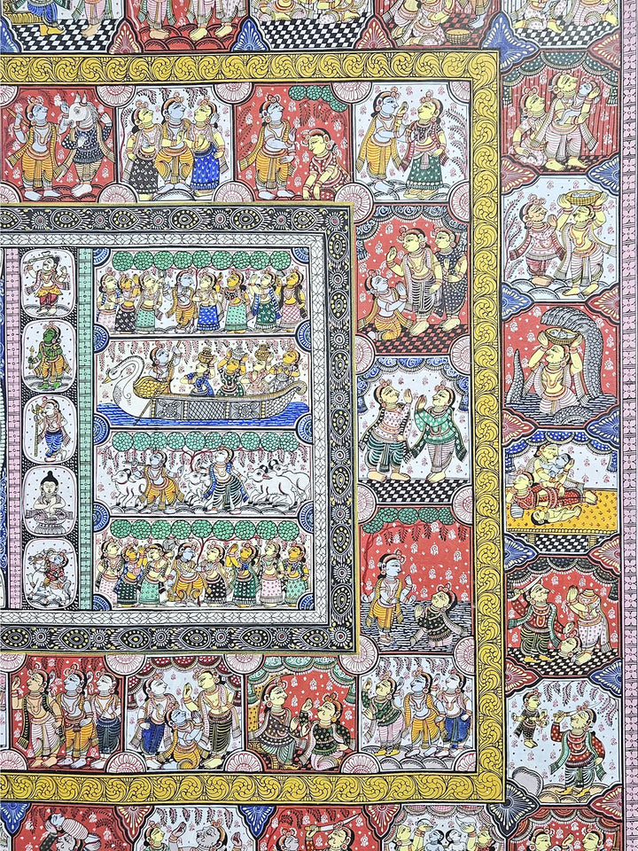 Krishna'S Life Story Pattachitra Painting on Canvas · view 3
