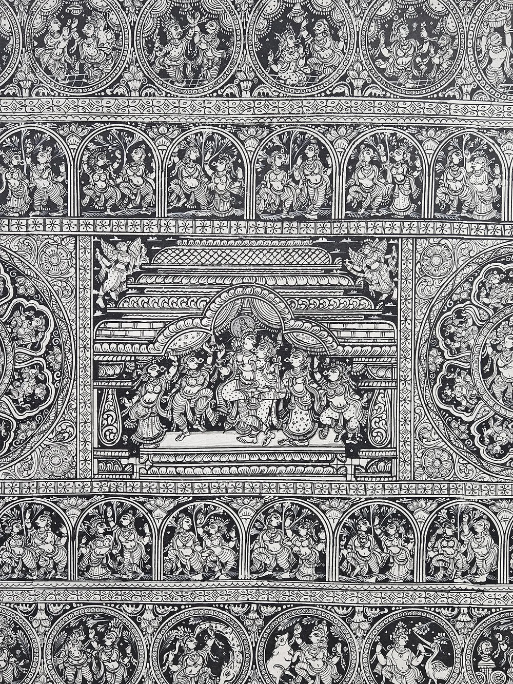 Krishna Rasleela With Gopis | Pattachitra Painting | By Rabi Behera