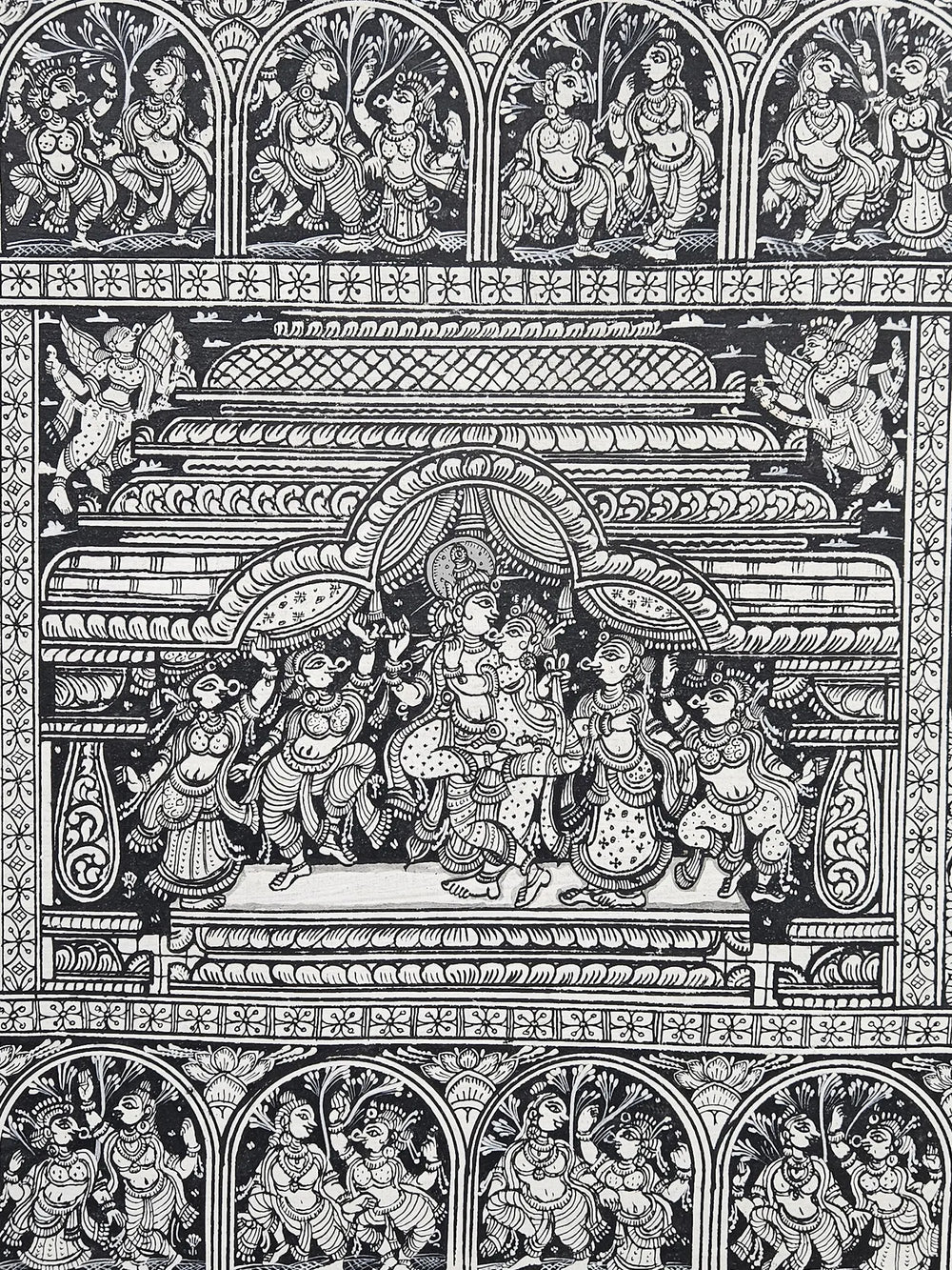 Krishna Rasleela With Gopis | Pattachitra Painting | By Rabi Behera