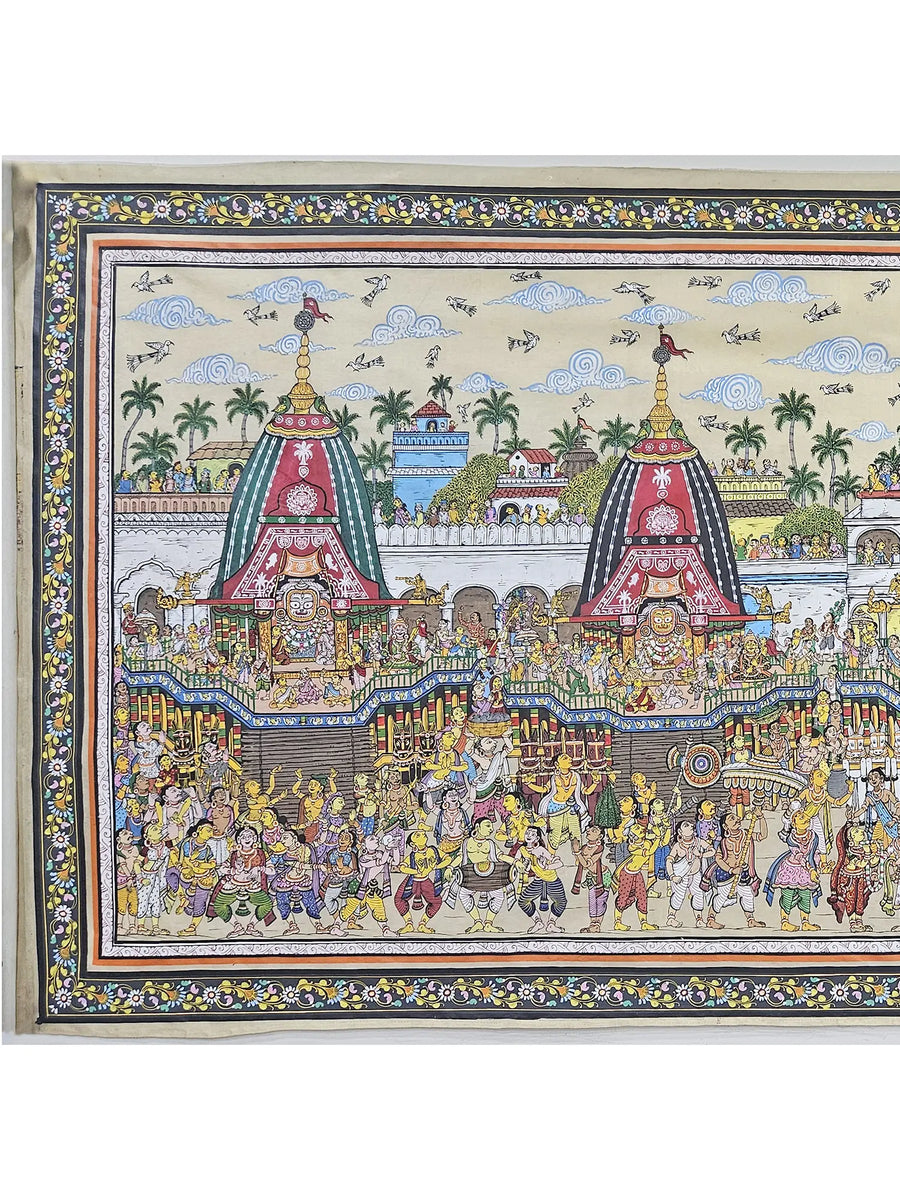 Jagannath Ratha Yatra Pattachitra Painting on Canvas