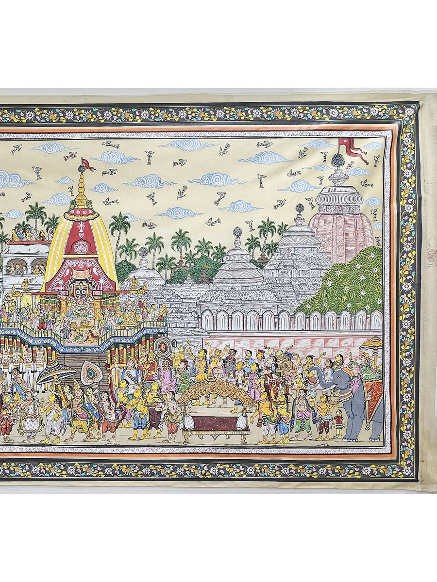 Jagannath Ratha Yatra Pattachitra Painting on Canvas