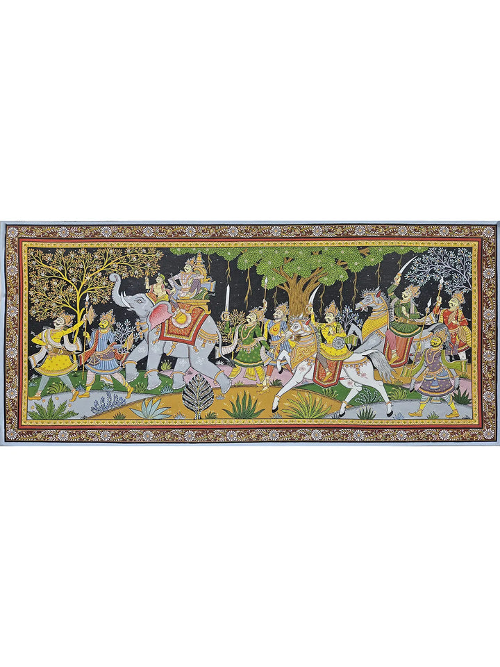 Grand Royal Procession Pattachitra Painting on Canvas · view 1