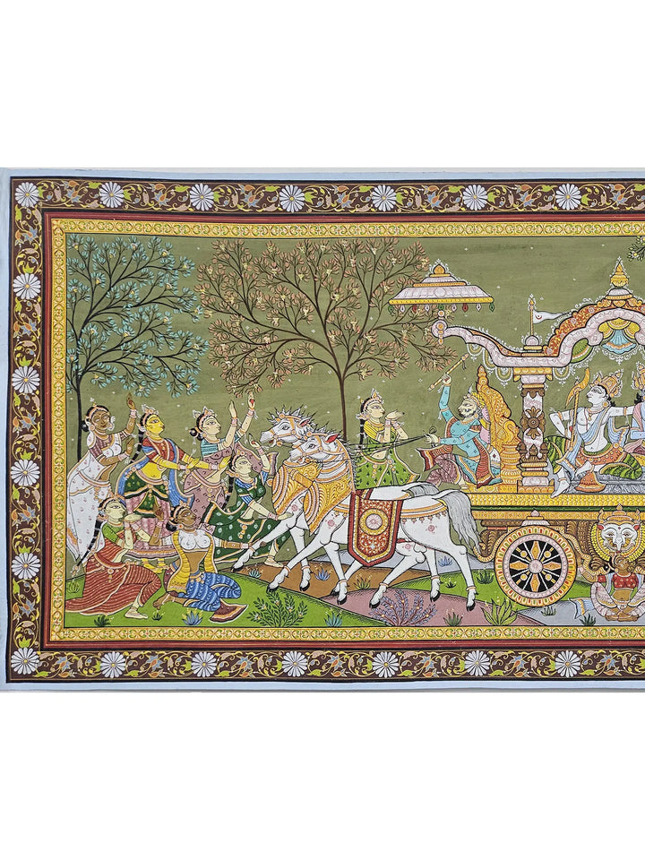 Shree Krishna Mathura Vijay Pattachitra Painting on Canvas · view 2