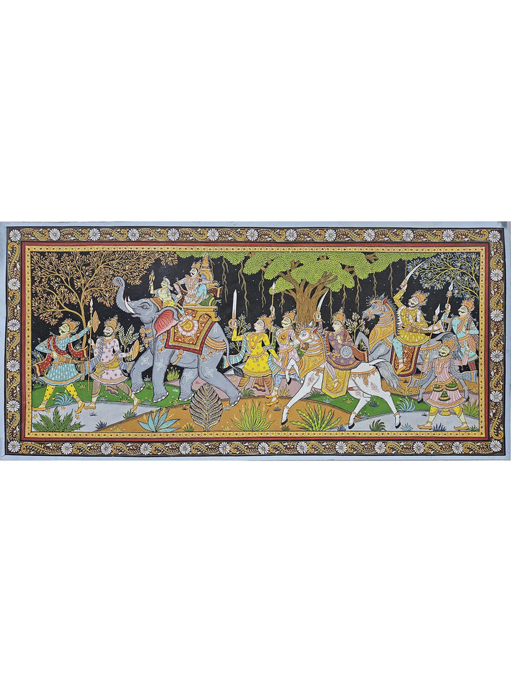 Grand Royal Procession Pattachitra Painting on Canvas · view 1
