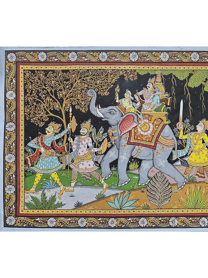 Grand Royal Procession Pattachitra Painting on Canvas · view 2