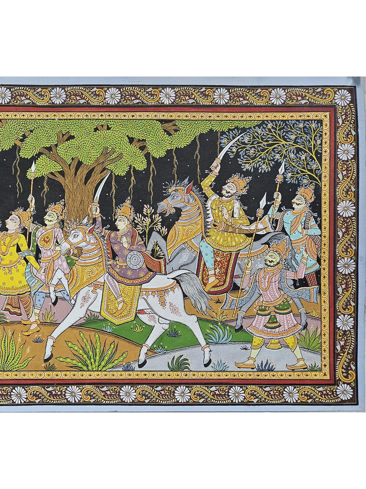 Grand Royal Procession Pattachitra Painting on Canvas · view 3