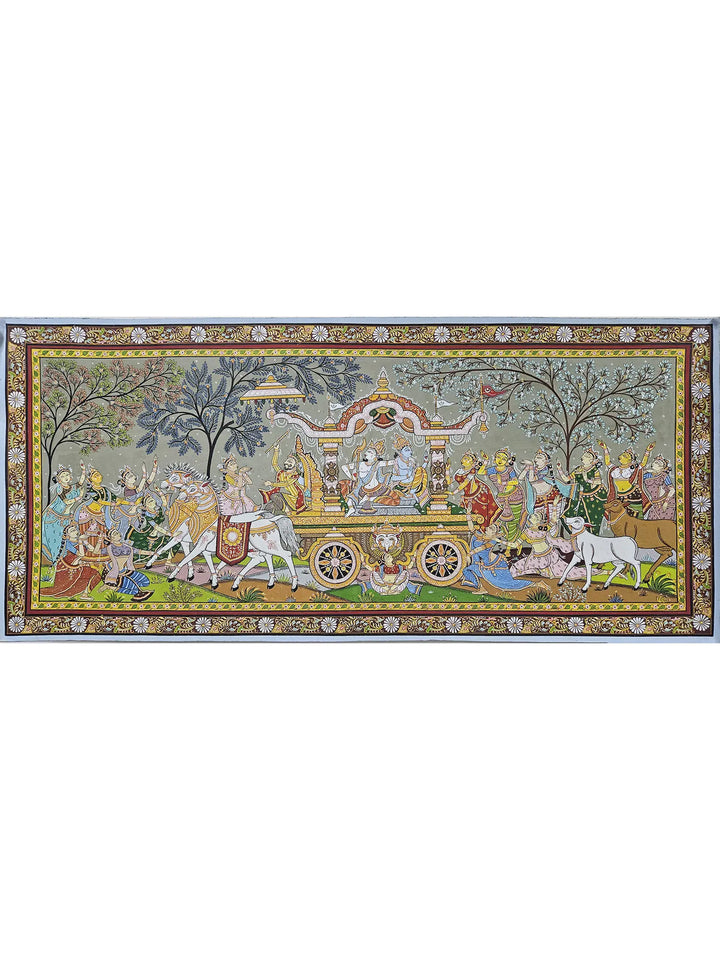 Celebration of Mathura Vijay Pattachitra Painting on Canvas · view 1