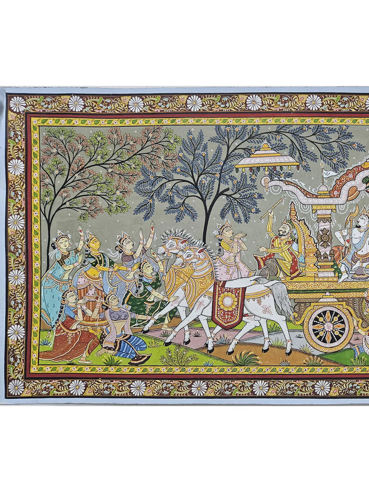 Celebration of Mathura Vijay Pattachitra Painting on Canvas · view 2