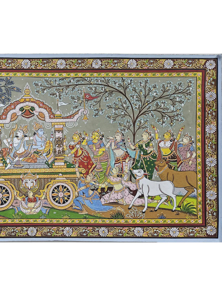 Celebration of Mathura Vijay Pattachitra Painting on Canvas · view 3