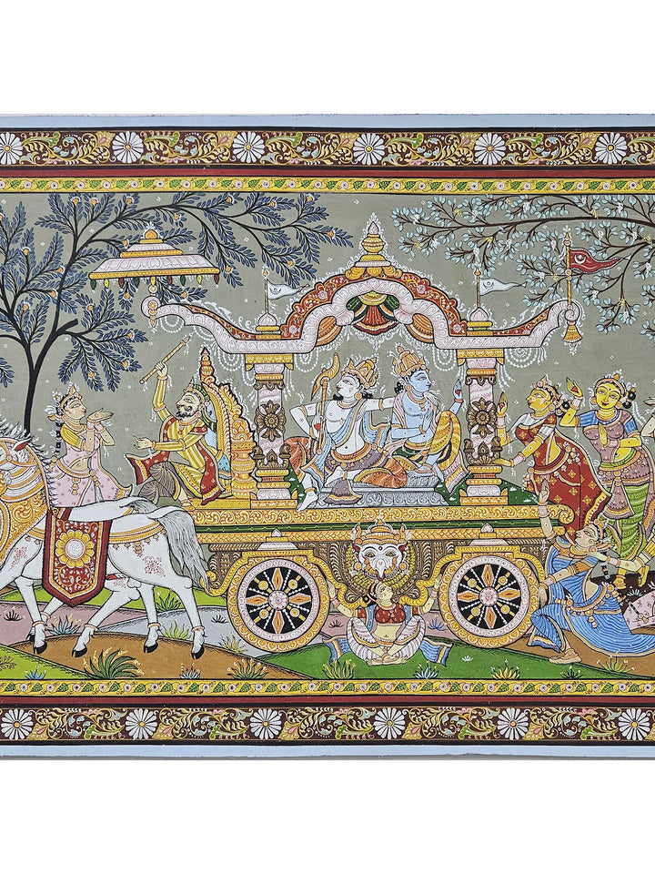 Celebration of Mathura Vijay Pattachitra Painting on Canvas · view 4