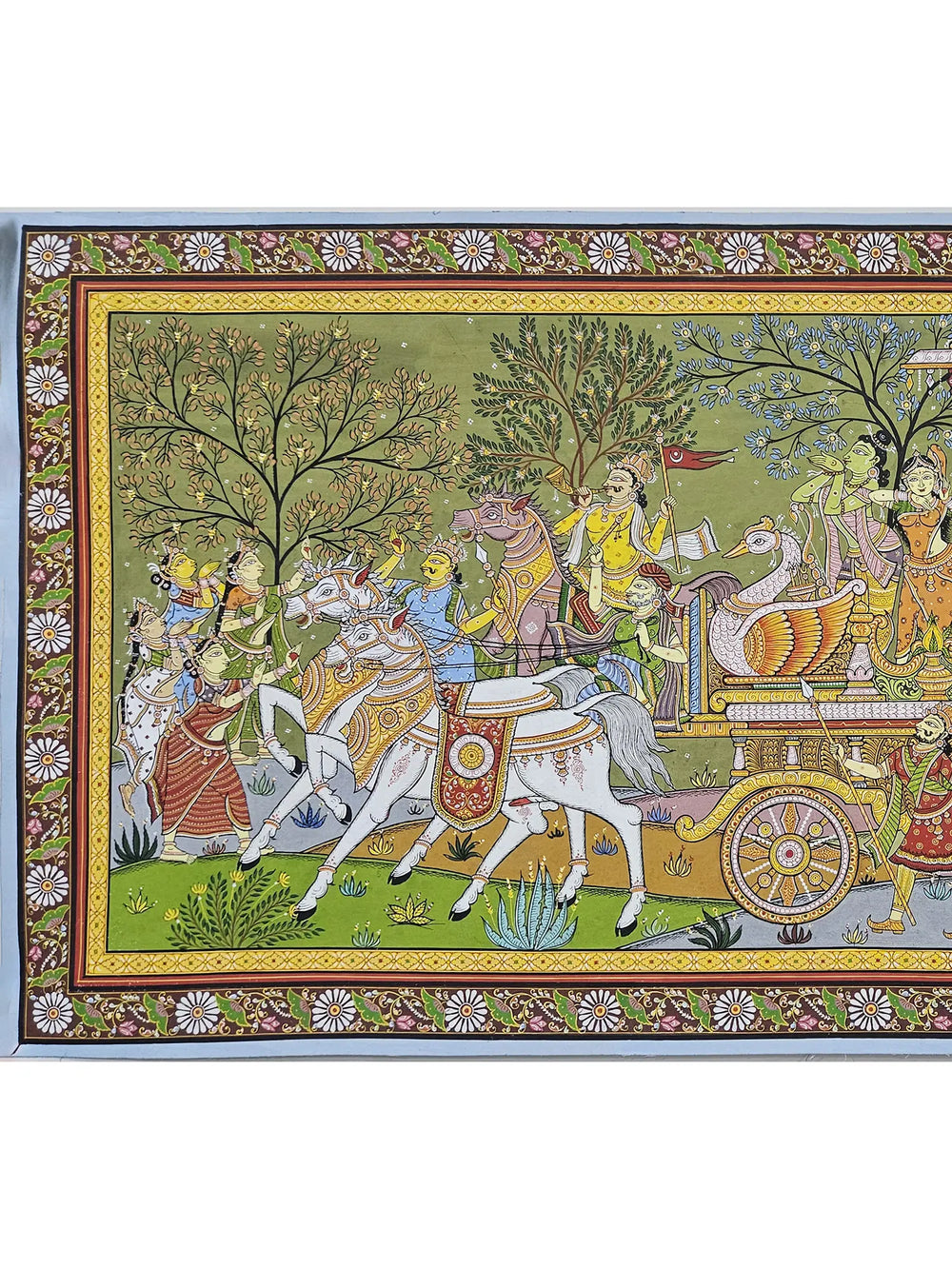 Lord Rama With Sita And Lakshmana Returns From Vanvasa | Pattachitra Painting