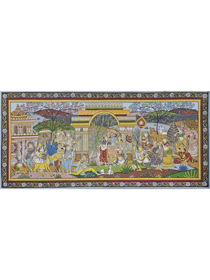 Krishna Rasleela Pattachitra Painting on Canvas · view 1