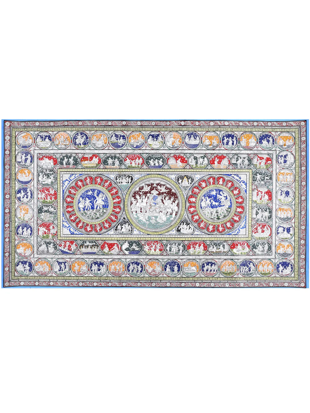 Shri Rama Darbar with Episodes of Ramayana | Superfine Pattachitra Painting from Odisha